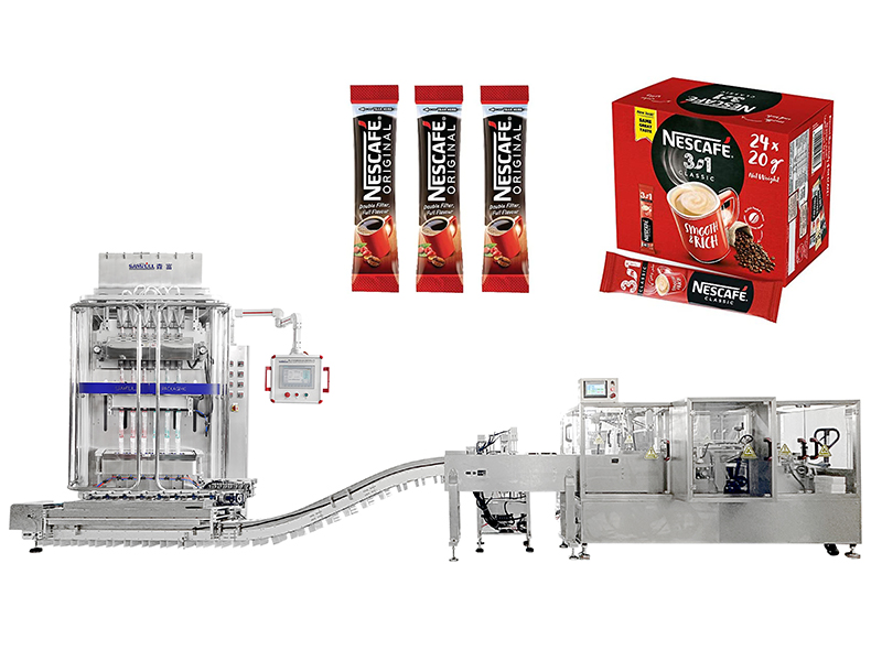 Coffee Stick Making Counting & Paper Box Carton Packing Line